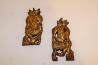 A Pair of Chinese Gilt Wall Panels Height 7 1/4 inches. — 19TH CENTURY