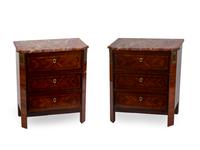 A Pair of Louis Philippe Parquetry Petite Commodes — 19TH CENTURY