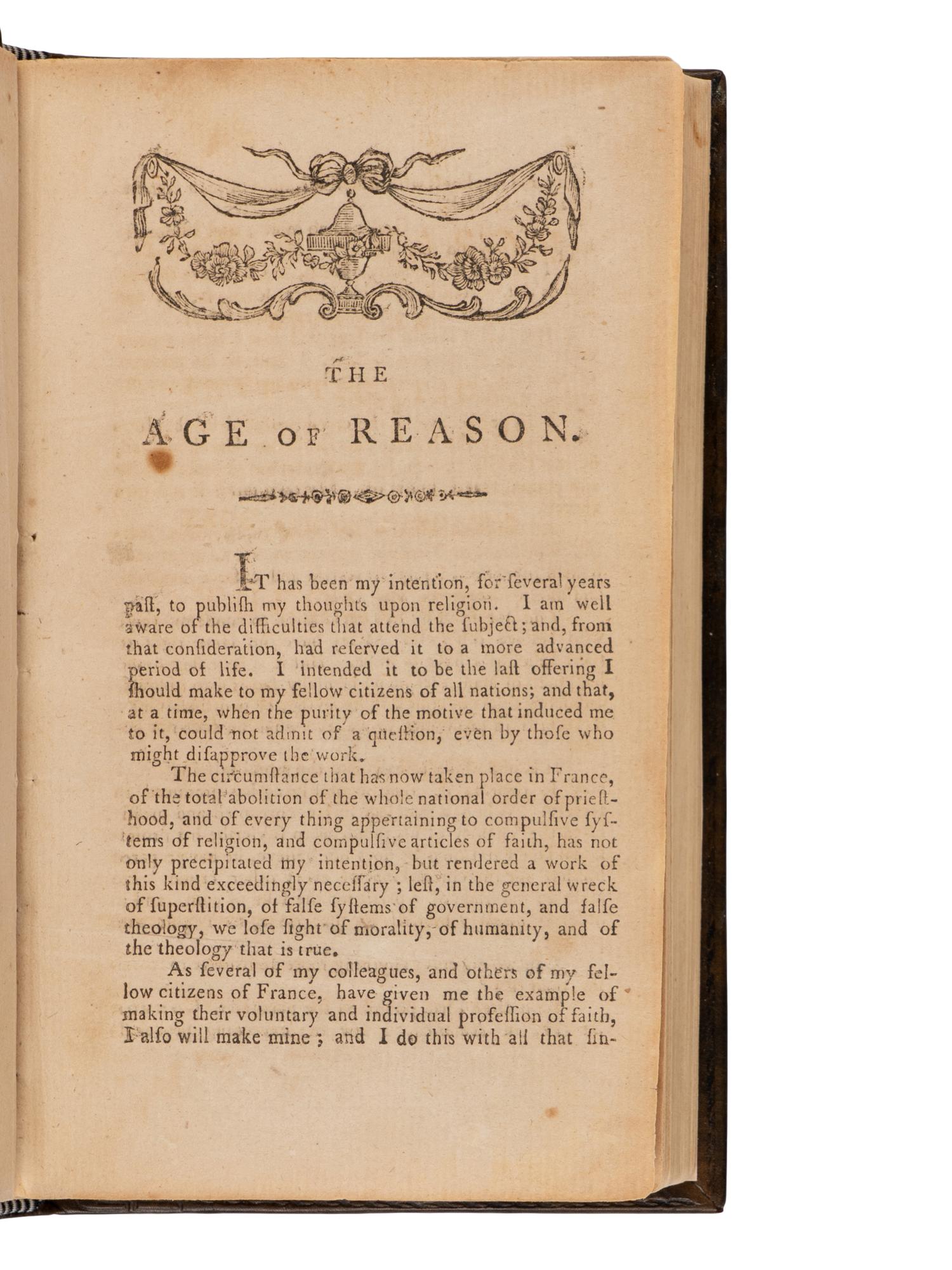 [Americana] Paine, Thomas. The Age of Reason; Being an Investigation of True and of Fabulous Theology