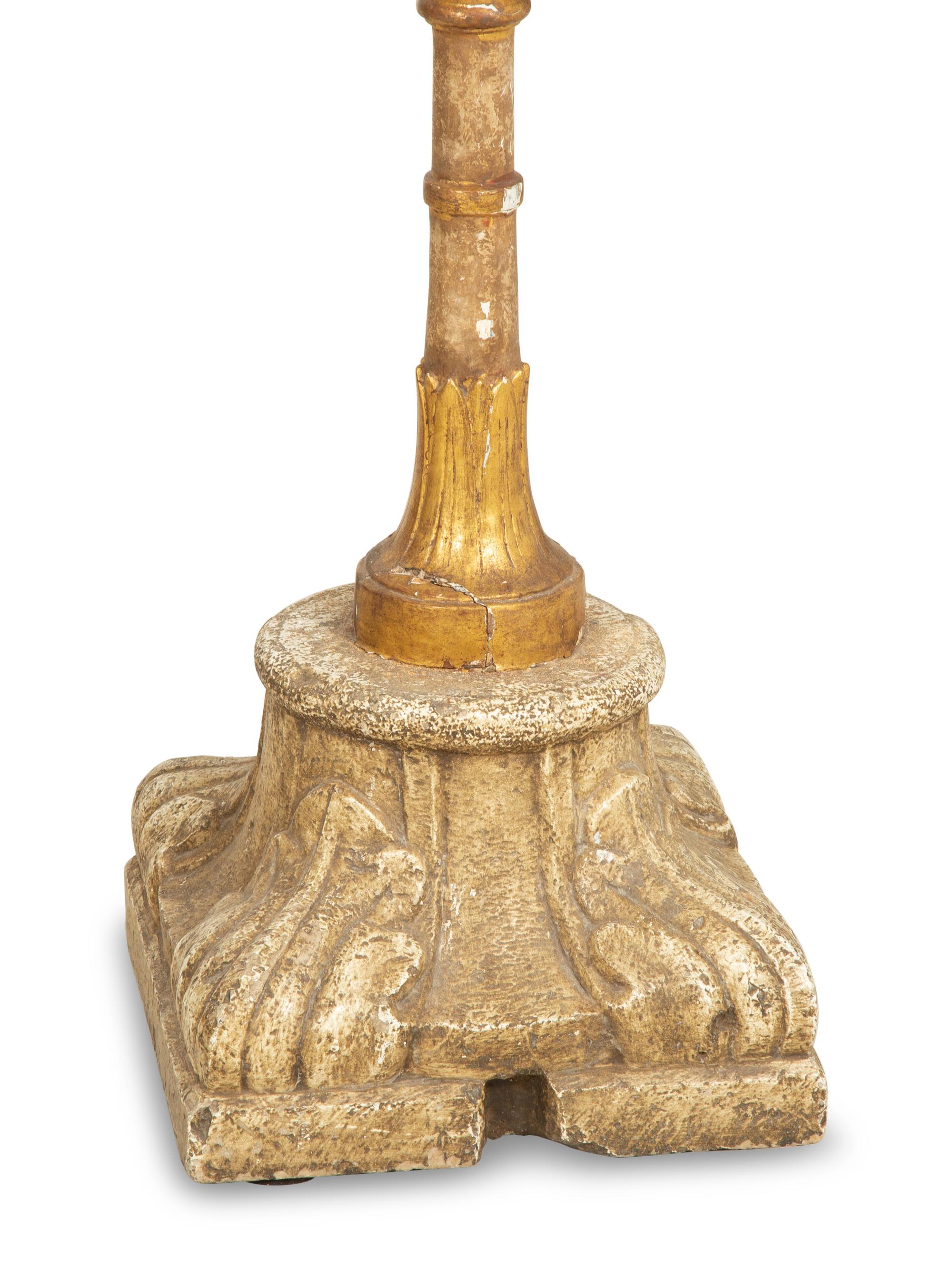 A Pair of Venetian Gilt Metal Hall Lanterns