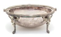 An English Silver Plate Egyptian Revival Style Bun Warmer Height 8 3/4 x length 12 1/2 inches. — 19TH CENTURY