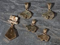 Navajo Inlaid 14K Gold Pendants