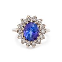 TANZANITE AND DIAMOND RING