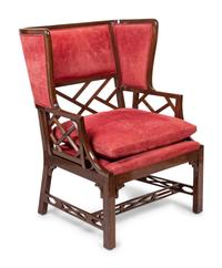 A Rose Tarlow Wingback Chair in the Chinese Chippendale Style
