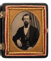 [CIVIL WAR]. Ninth plate tintype attributed as CSA General James Ronald Chalmers, ca 1866.
