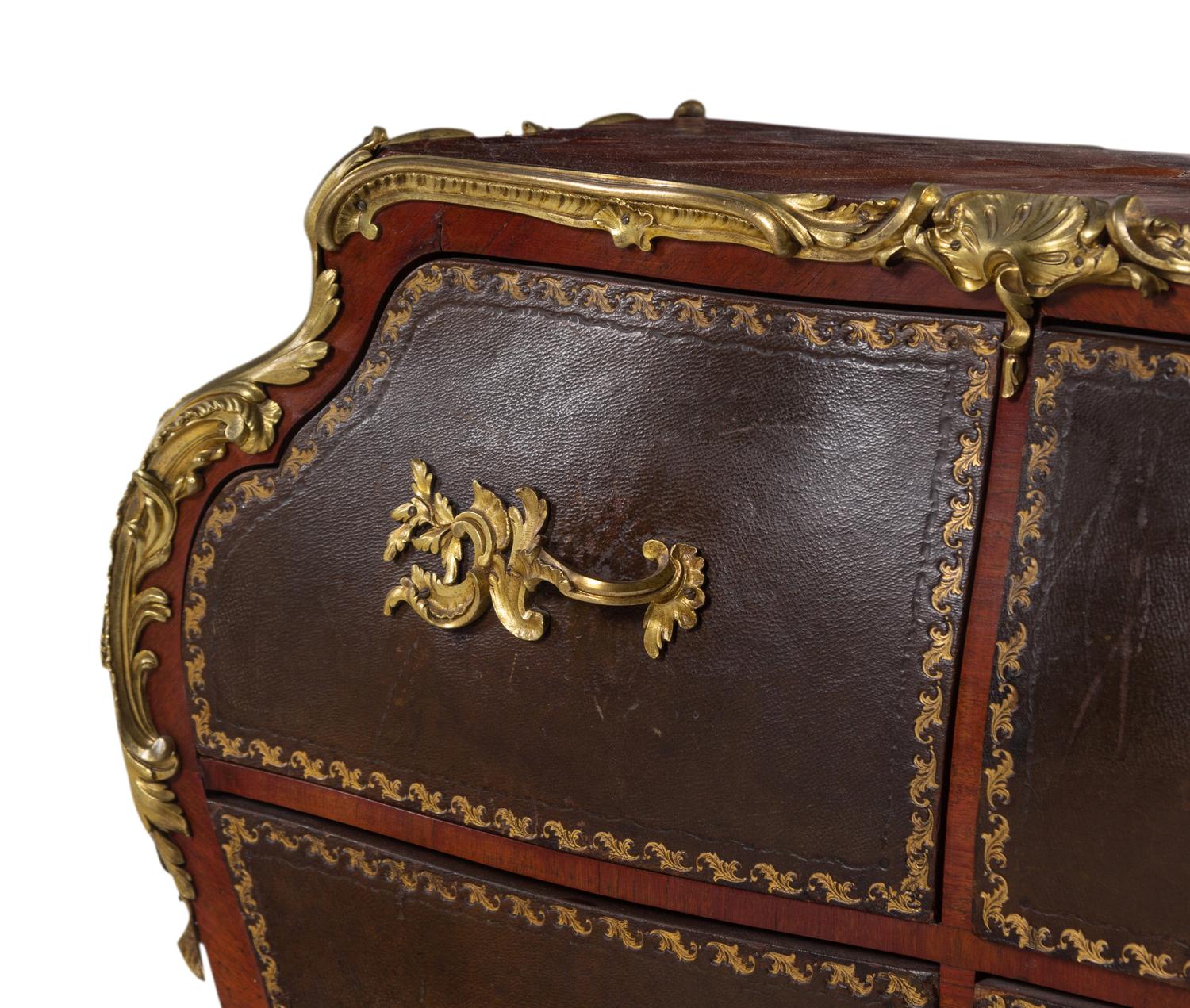 A Louis XV Style Gilt Bronze Mounted Bois Satiné and Marquetry Chest