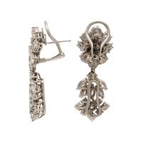 Diamond, Platinum, and White Gold Earrings