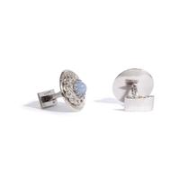 STAR SAPPHIRE AND DIAMOND CUFFLINKS