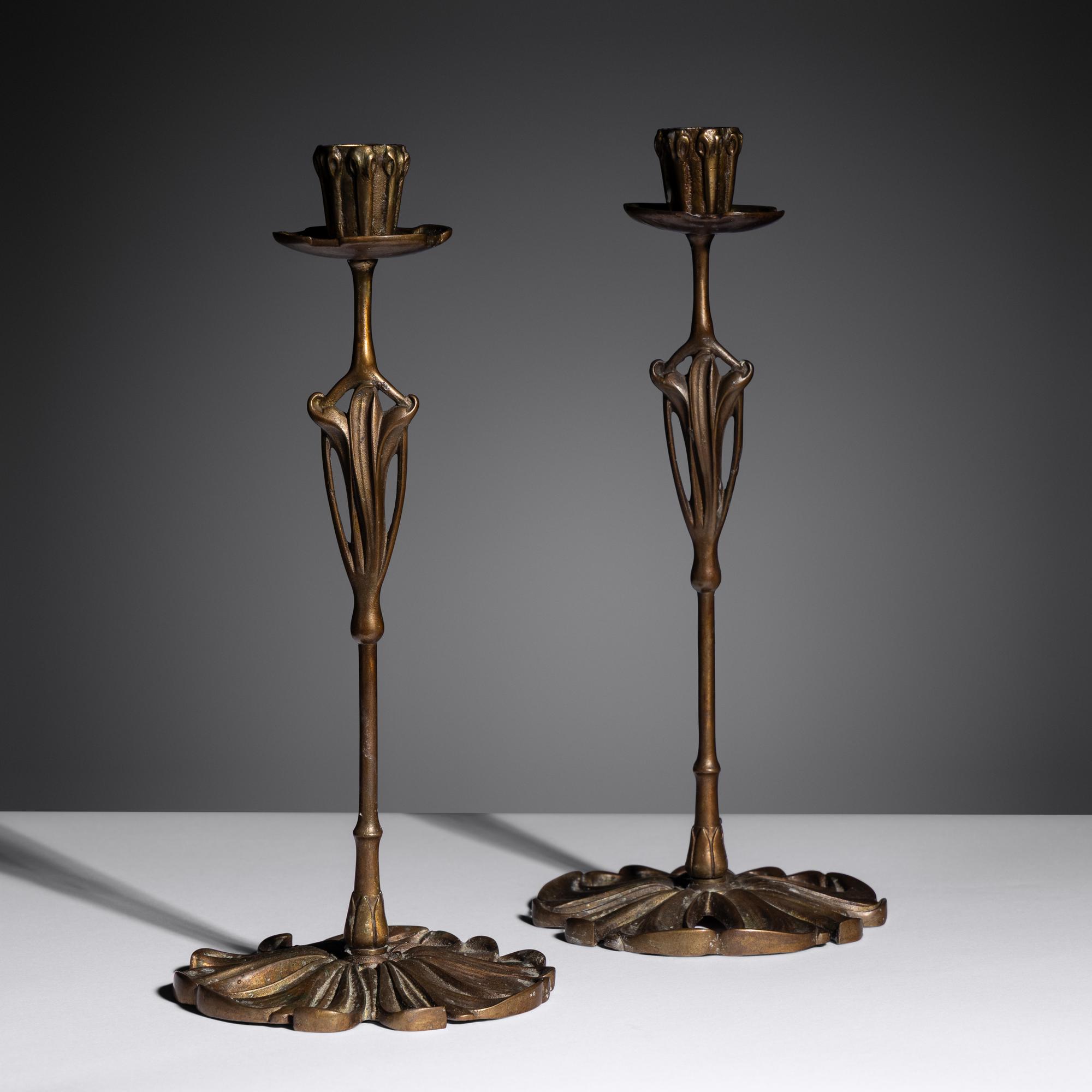 Pair of candlesticks, produced for the Galerie l'Art Nouveau, Bing , 1901