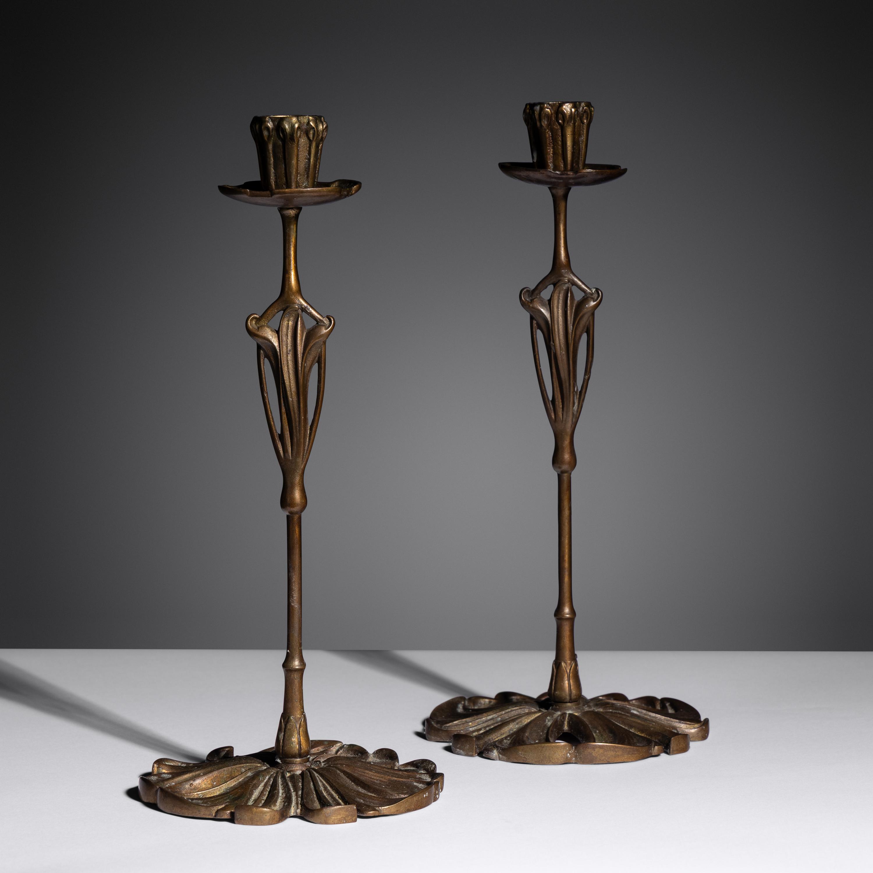 Pair of candlesticks, produced for the Galerie l'Art Nouveau, Bing , 1901