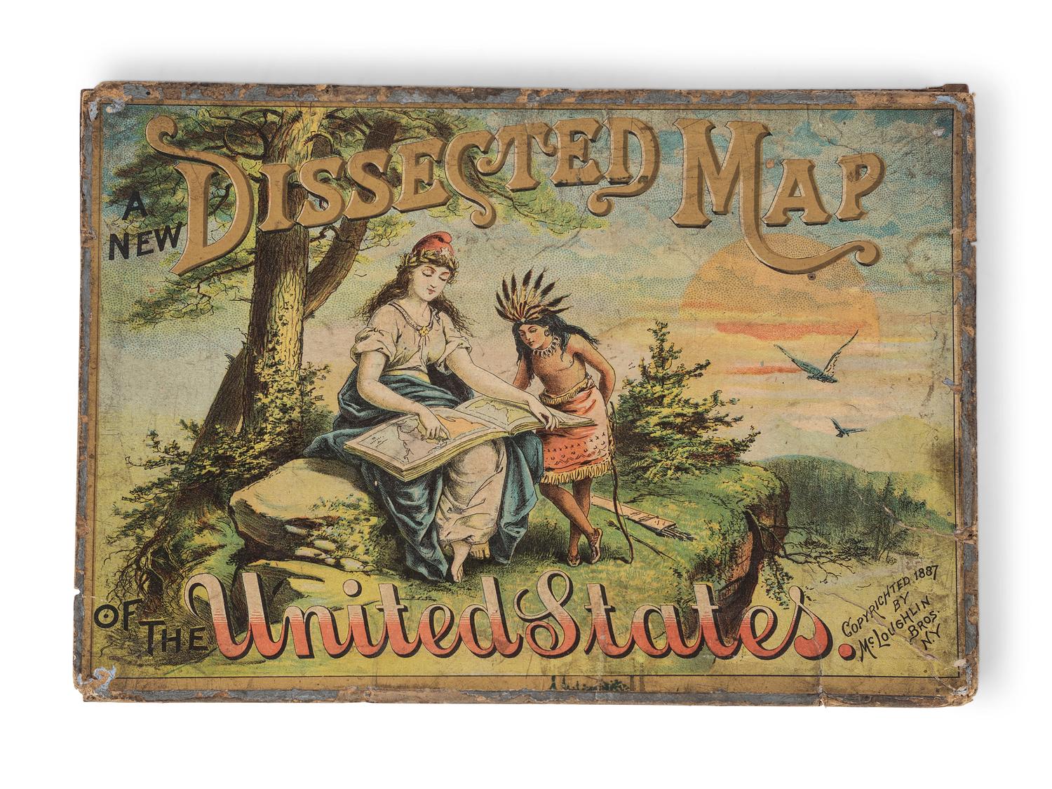 A New Dissected Map of the United States and a Box of Picture Cubes