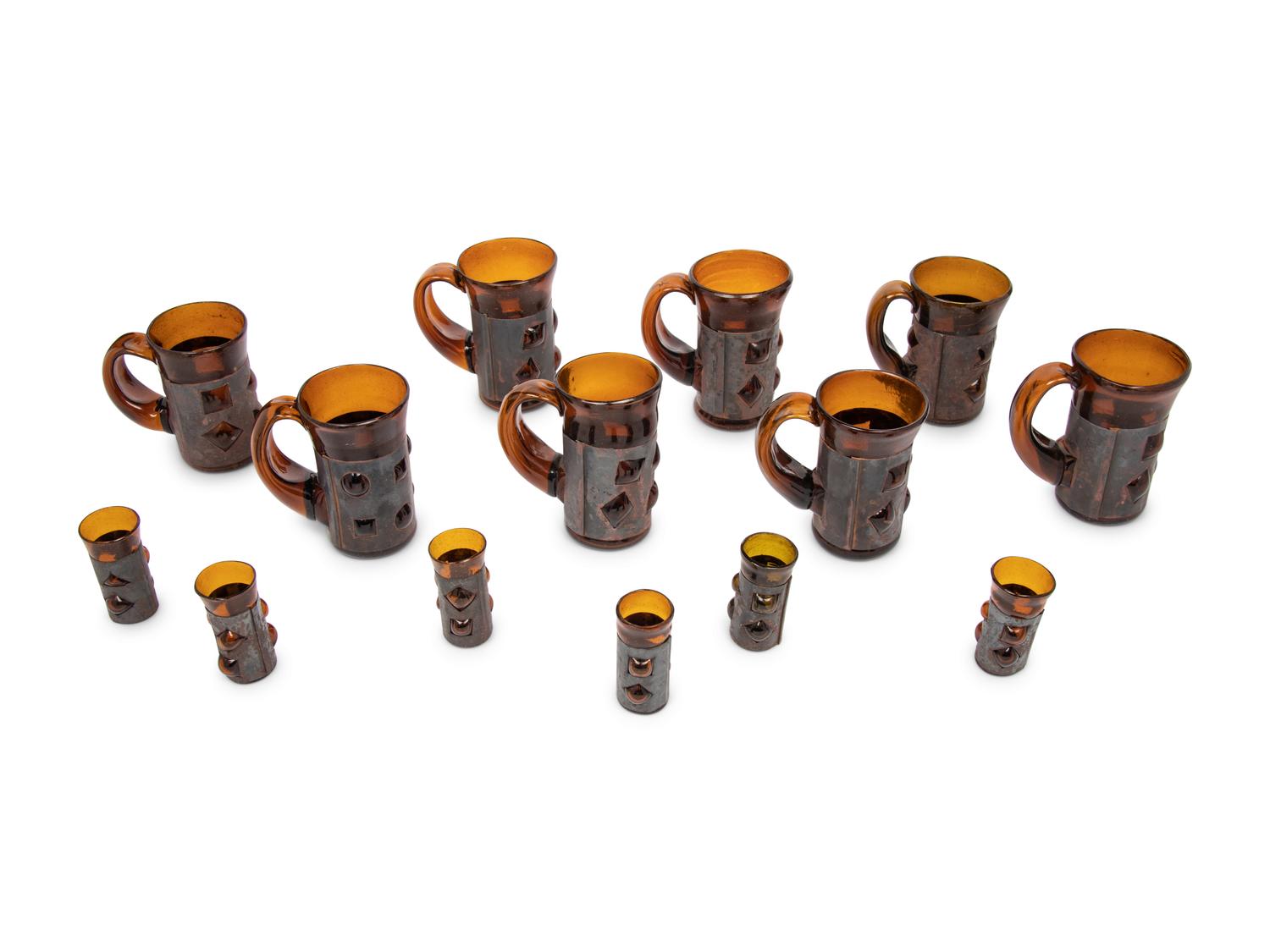 Set of Eight Mugs and Six Cups