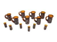 Set of Eight Mugs and Six Cups