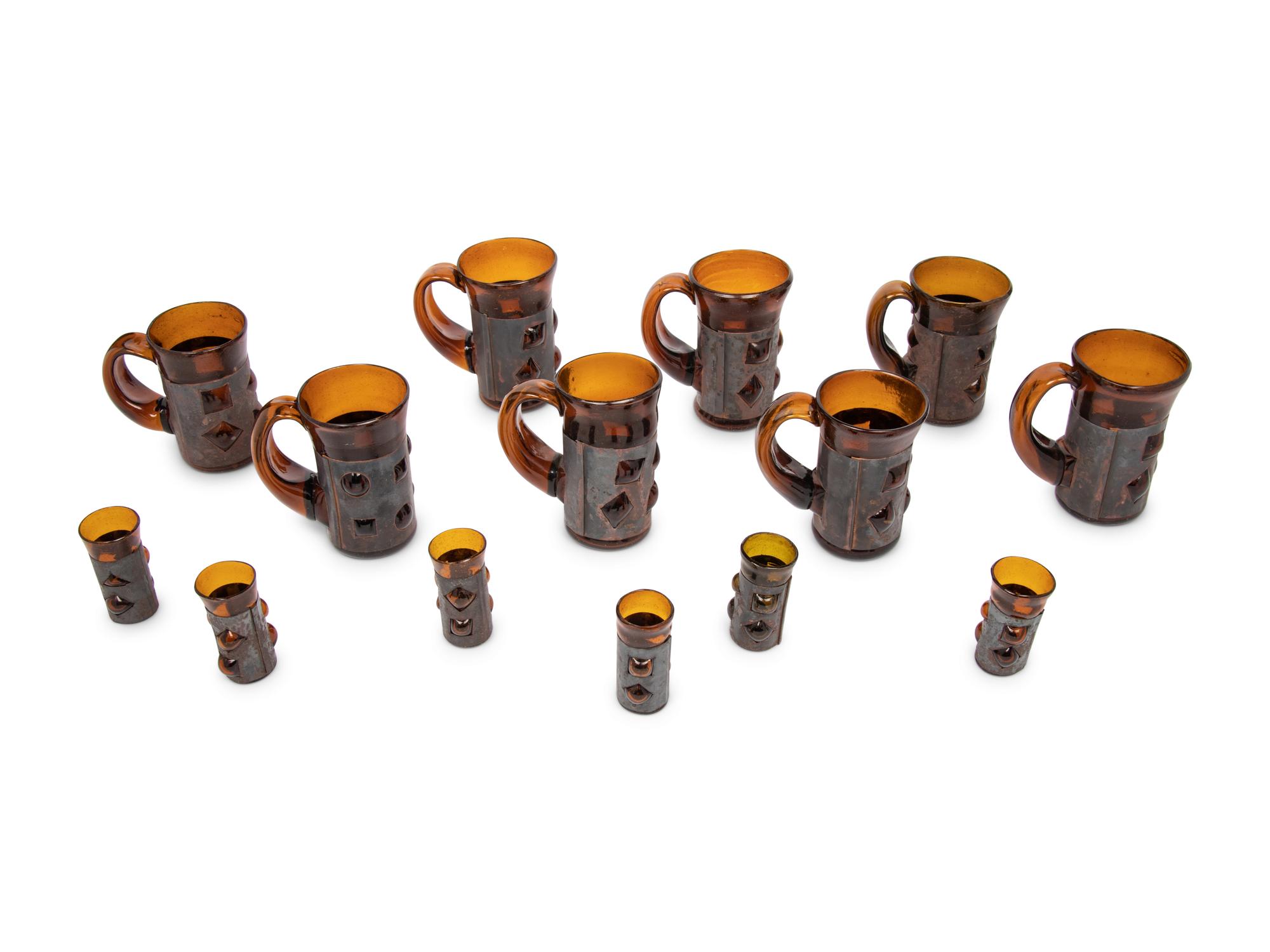 Set of Eight Mugs and Six Cups