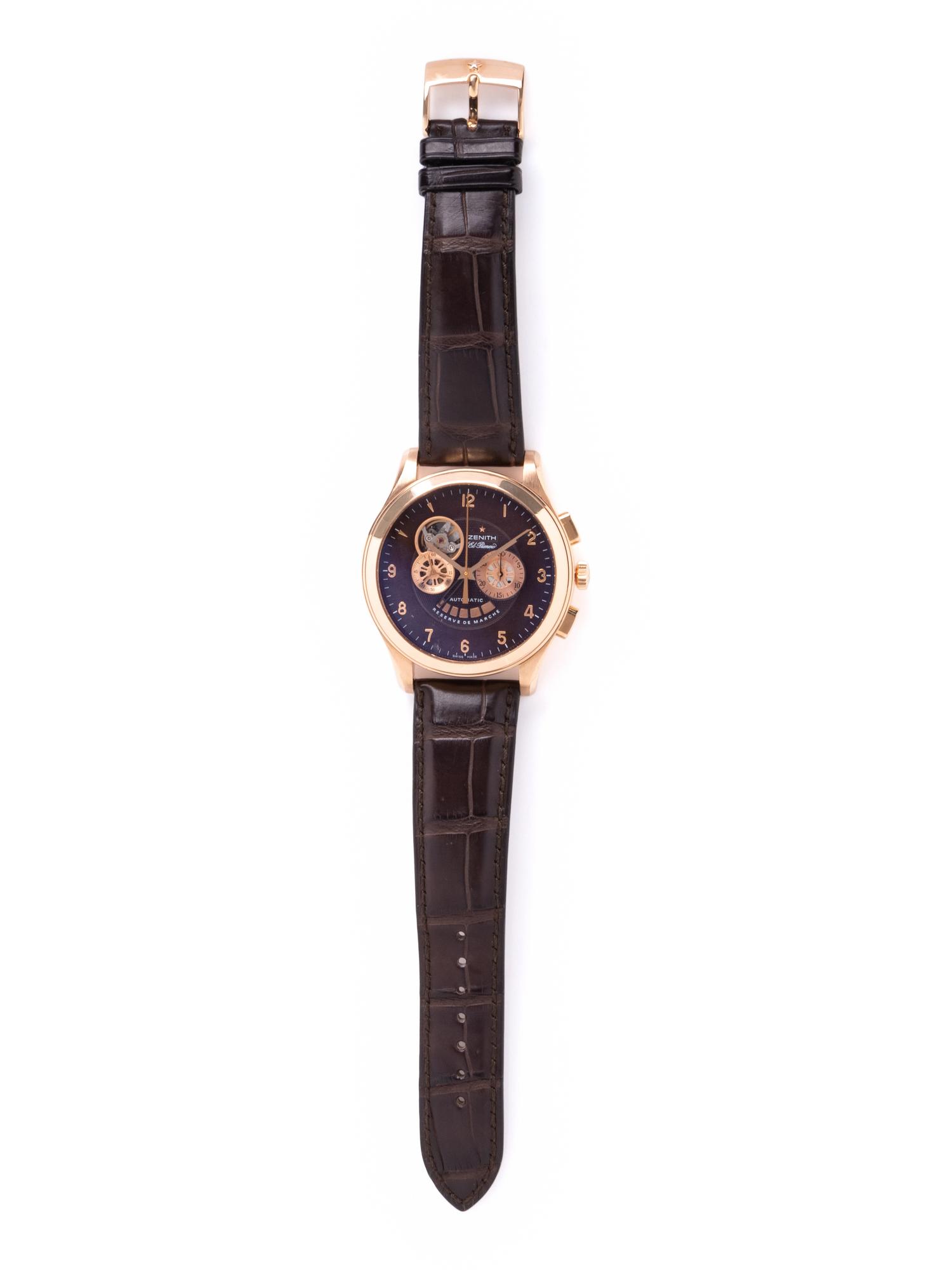 ZENITH, REF. 0520.4021 18K PINK GOLD 'GRANDE CLASS EL PRIMERO' CHRONOGRAPH WRISTWATCH