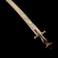 A Mughal Gold Koftgari Steel Sword