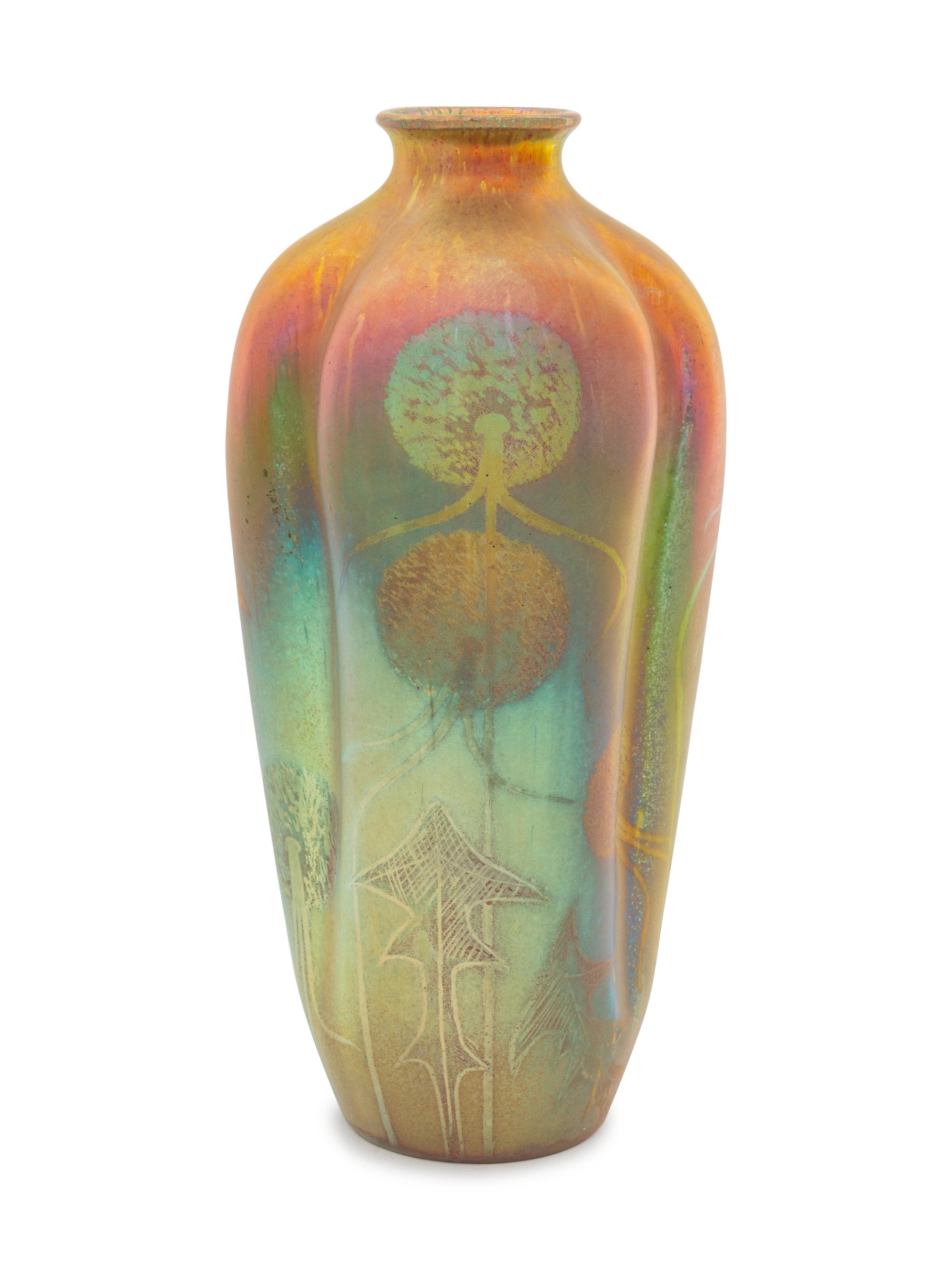 A Studio Ceramic Iridescent Vase