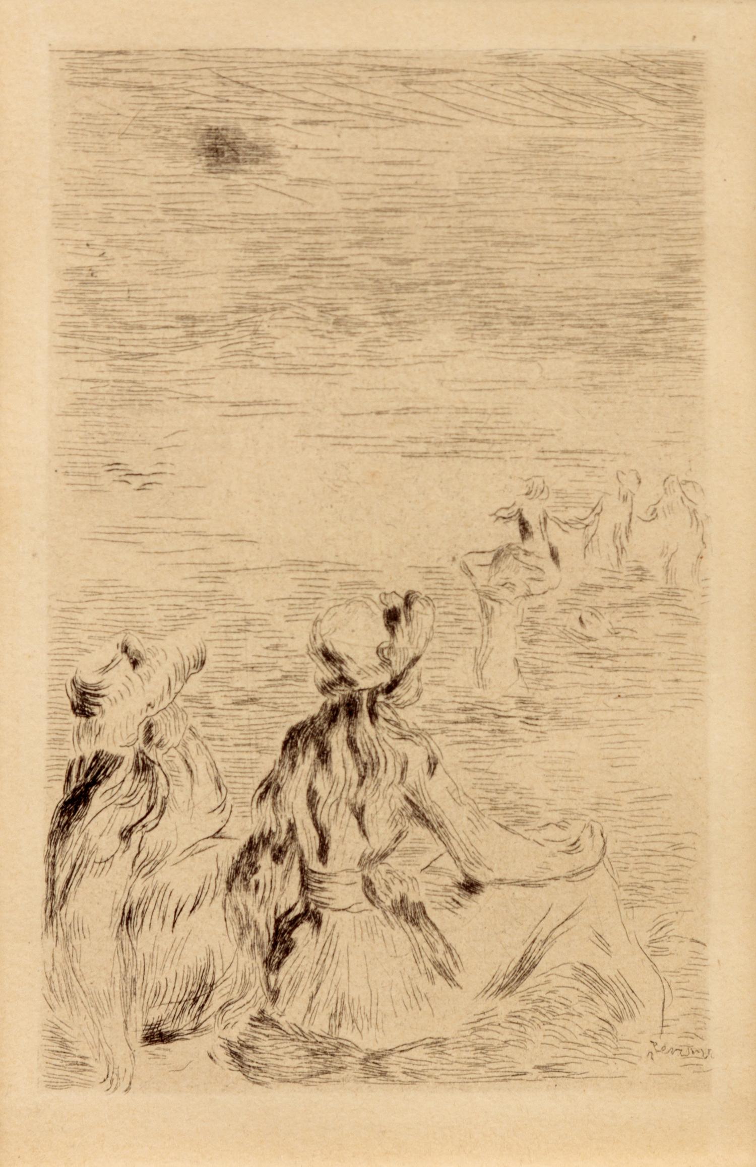 Sur la plage, à Berneval , ca. 1892