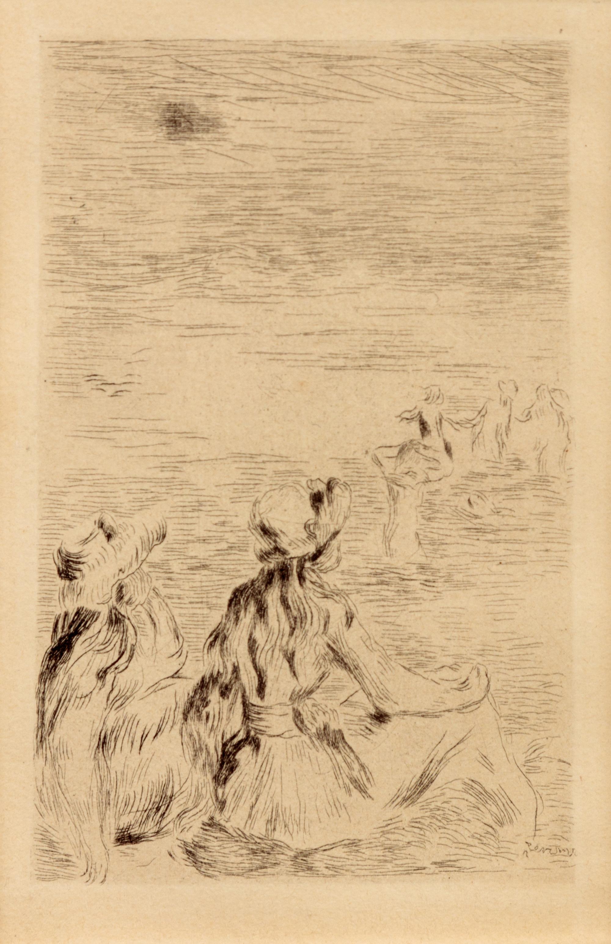 Sur la plage, à Berneval , ca. 1892