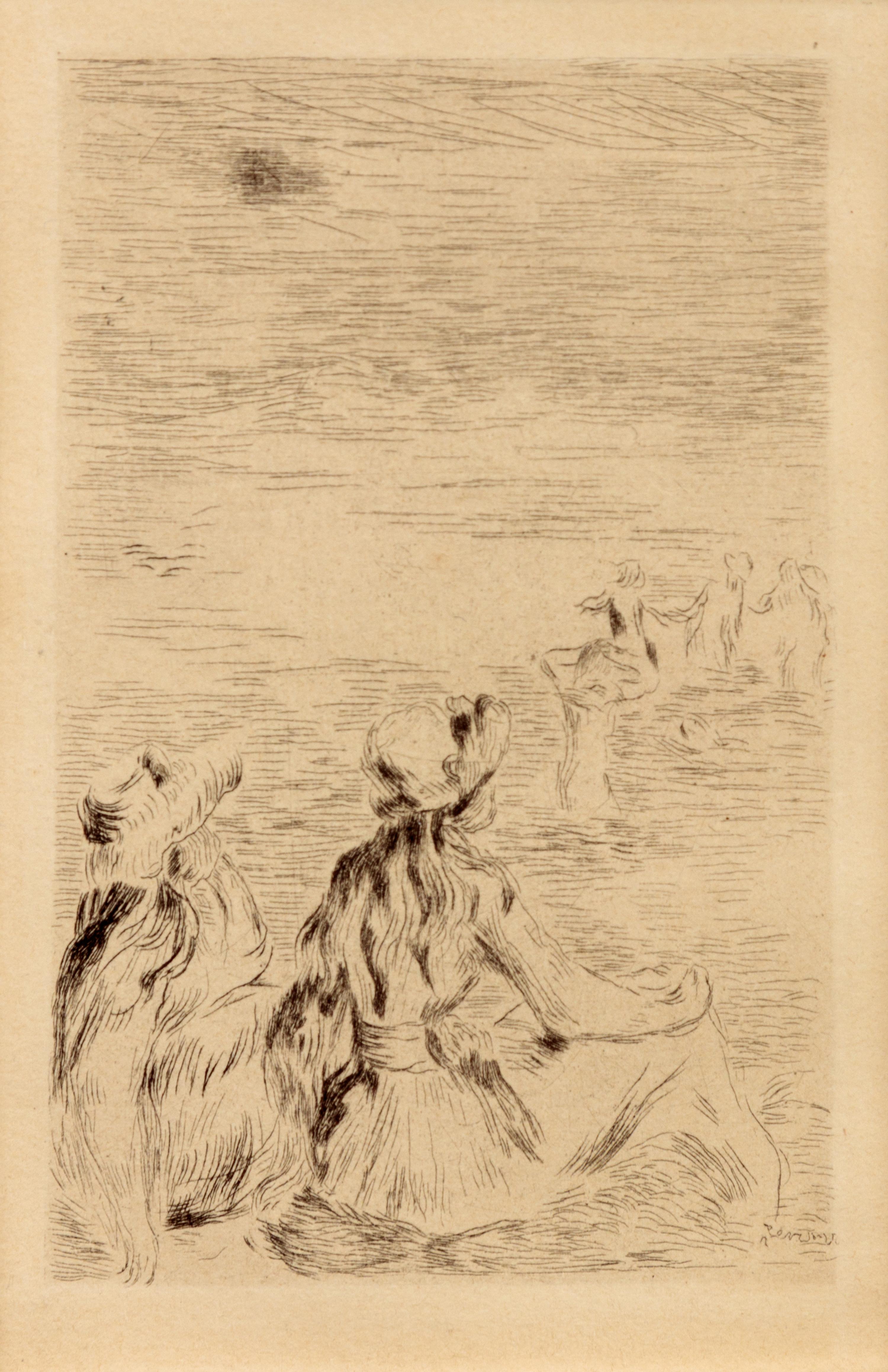 Sur la plage, à Berneval , ca. 1892