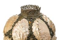 A Victorian Gilt Metal and Abalone Mounted Candle Sconce