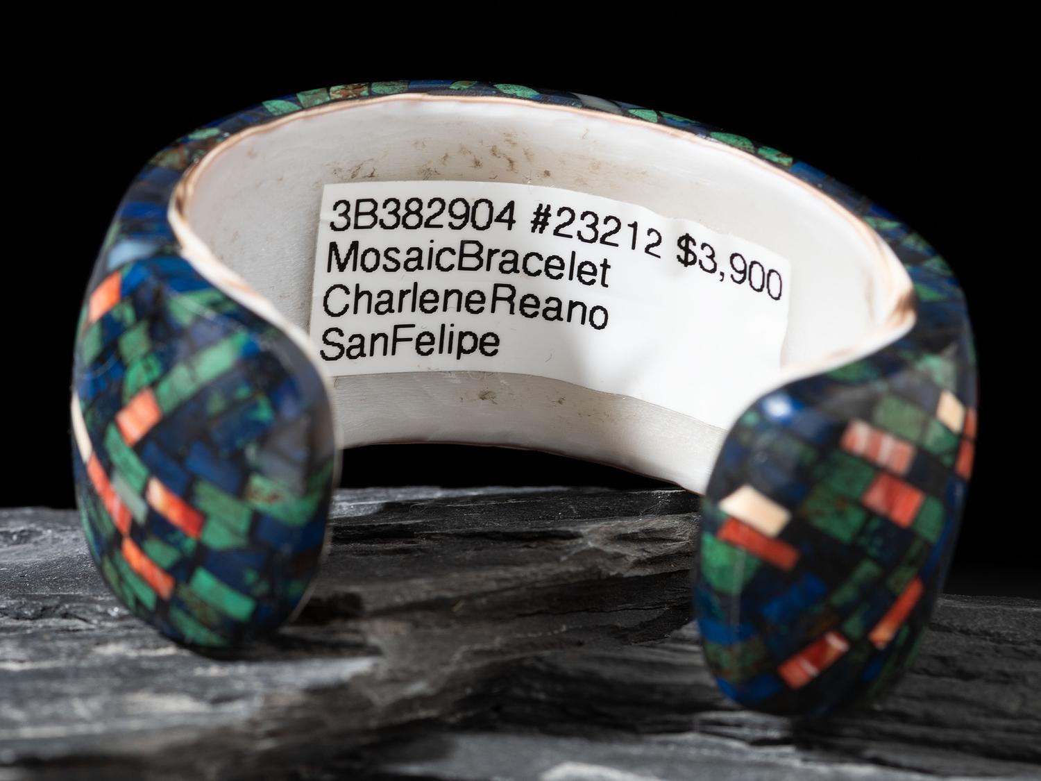 Mosaic Inlay Spiny Oyster Shell Cuff Bracelet