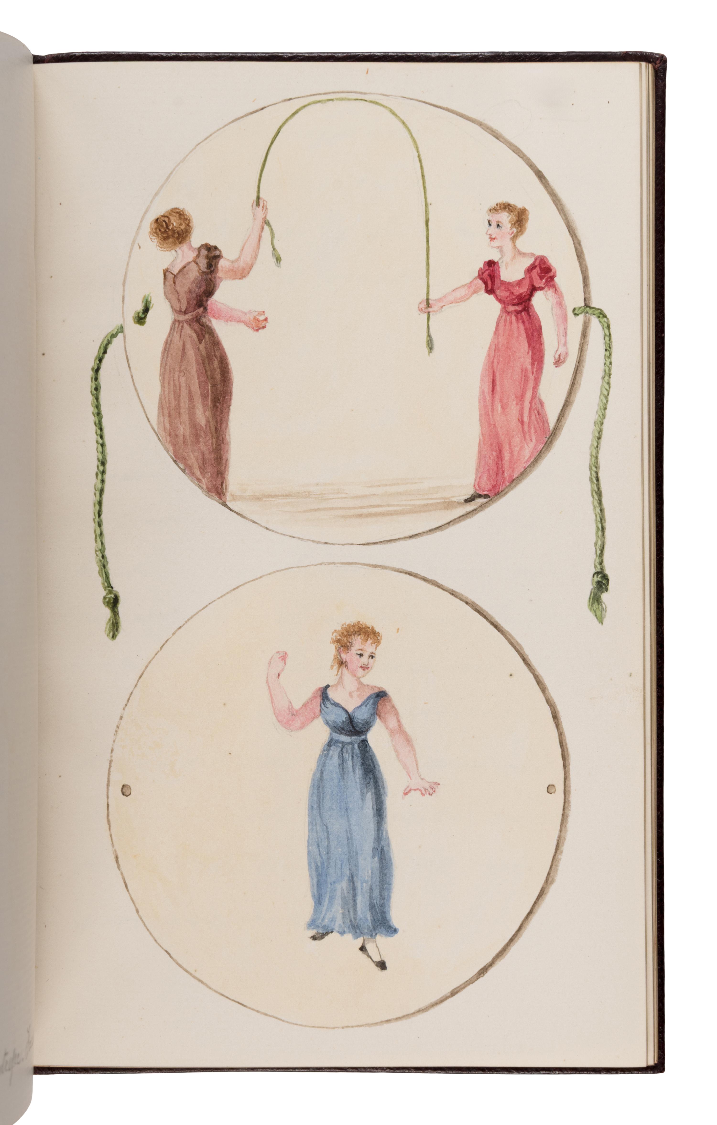 [Children’s Book]. Evans, Edith, illustrator. -- Hunter, Julia. A hitherto unpublished autograph manuscript fair copy of "Scientific Toys: Made for Amusement but Illustrating Some Important Principle." N.p., January 1884.