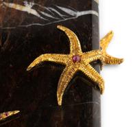 Silver and Ruby Mounted Marble Box