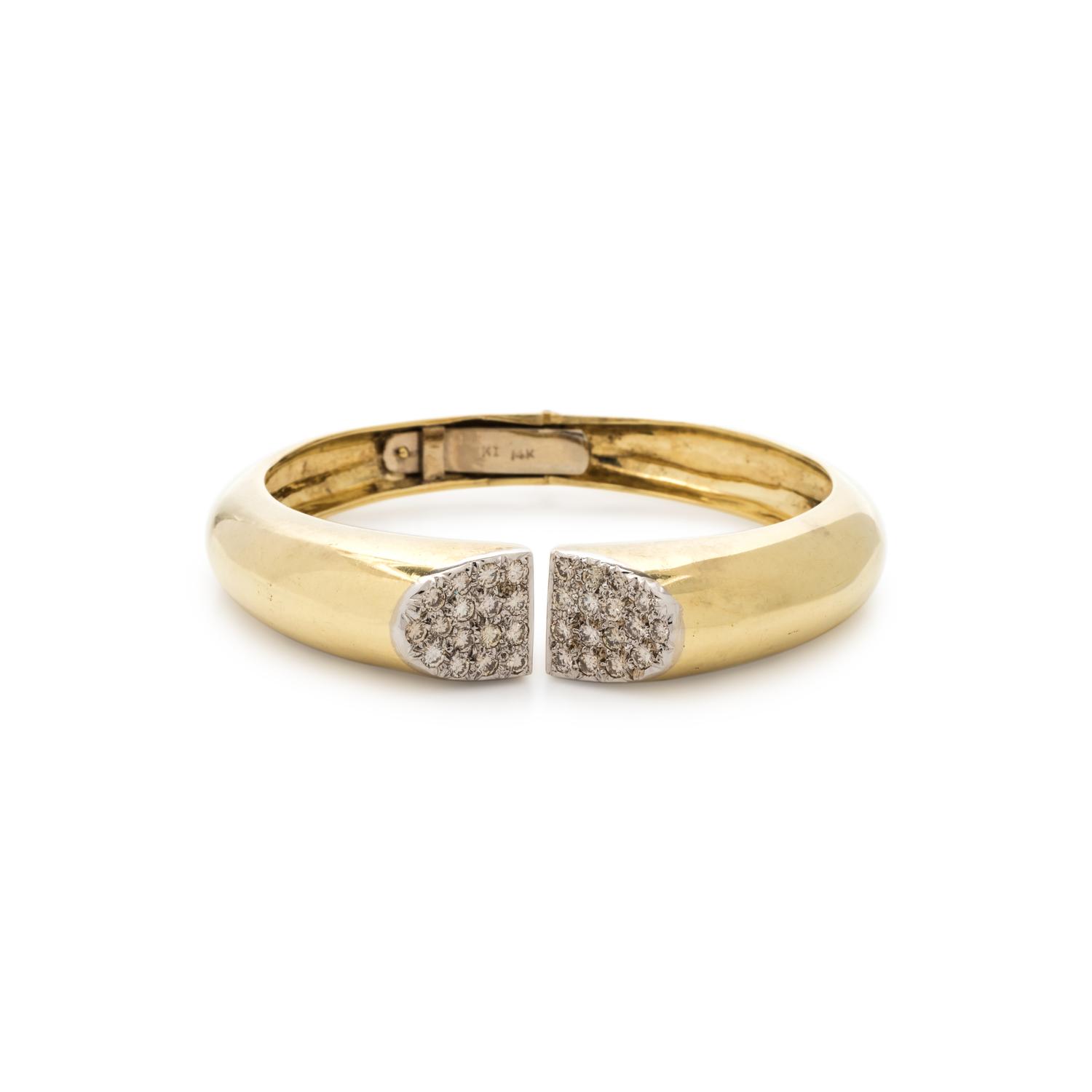 YELLOW GOLD AND DIAMOND CUFF BRACELET