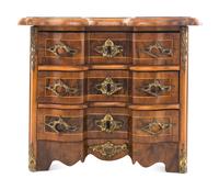 A Louis XV Style Walnut and Kingwood Diminutive Chest of Drawers