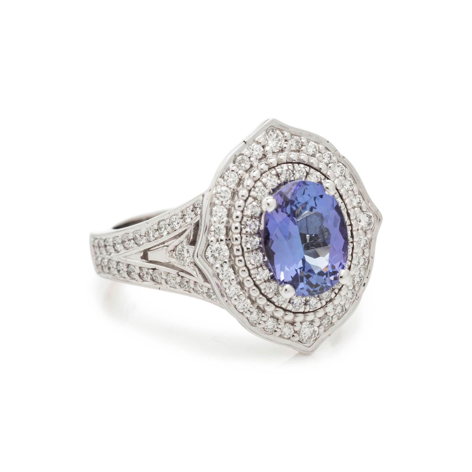 TANZANITE AND DIAMOND RING