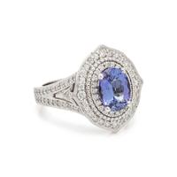 TANZANITE AND DIAMOND RING