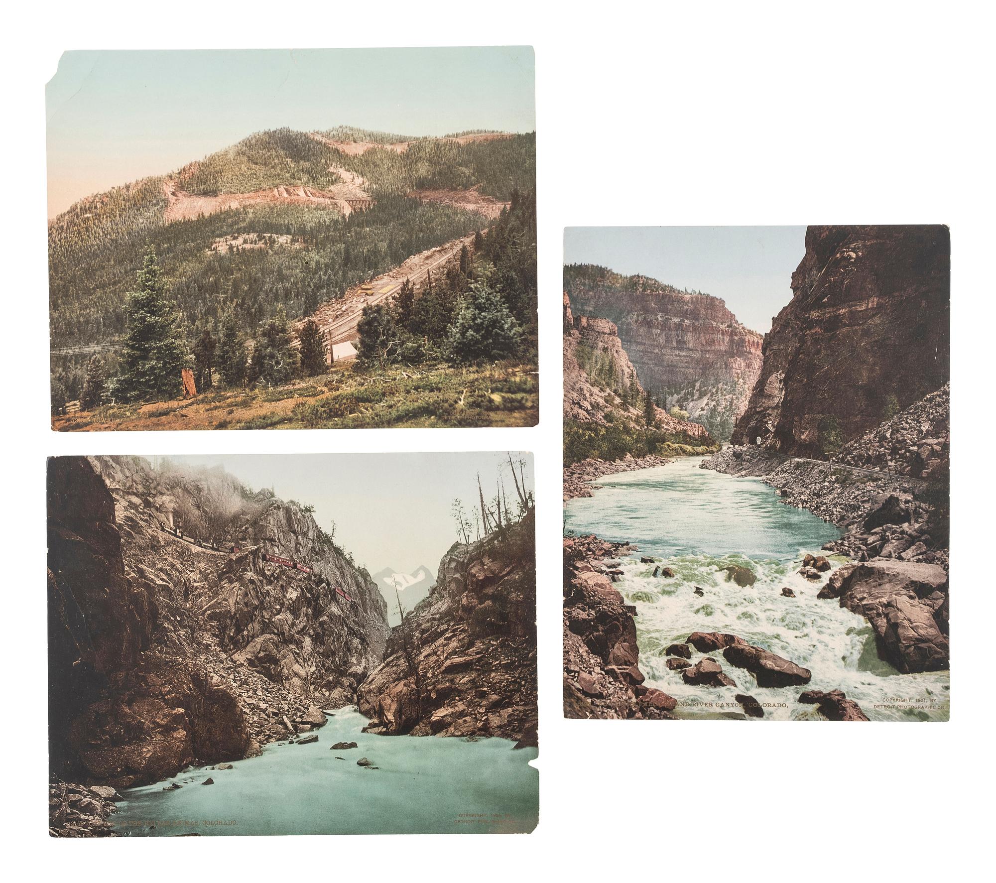 [COLORADO]. JACKSON, W.H., photographer. A group of 5 photochroms of Colorado, incl. Cripple Creek. Detroit Publishing Company, 1900-1905.