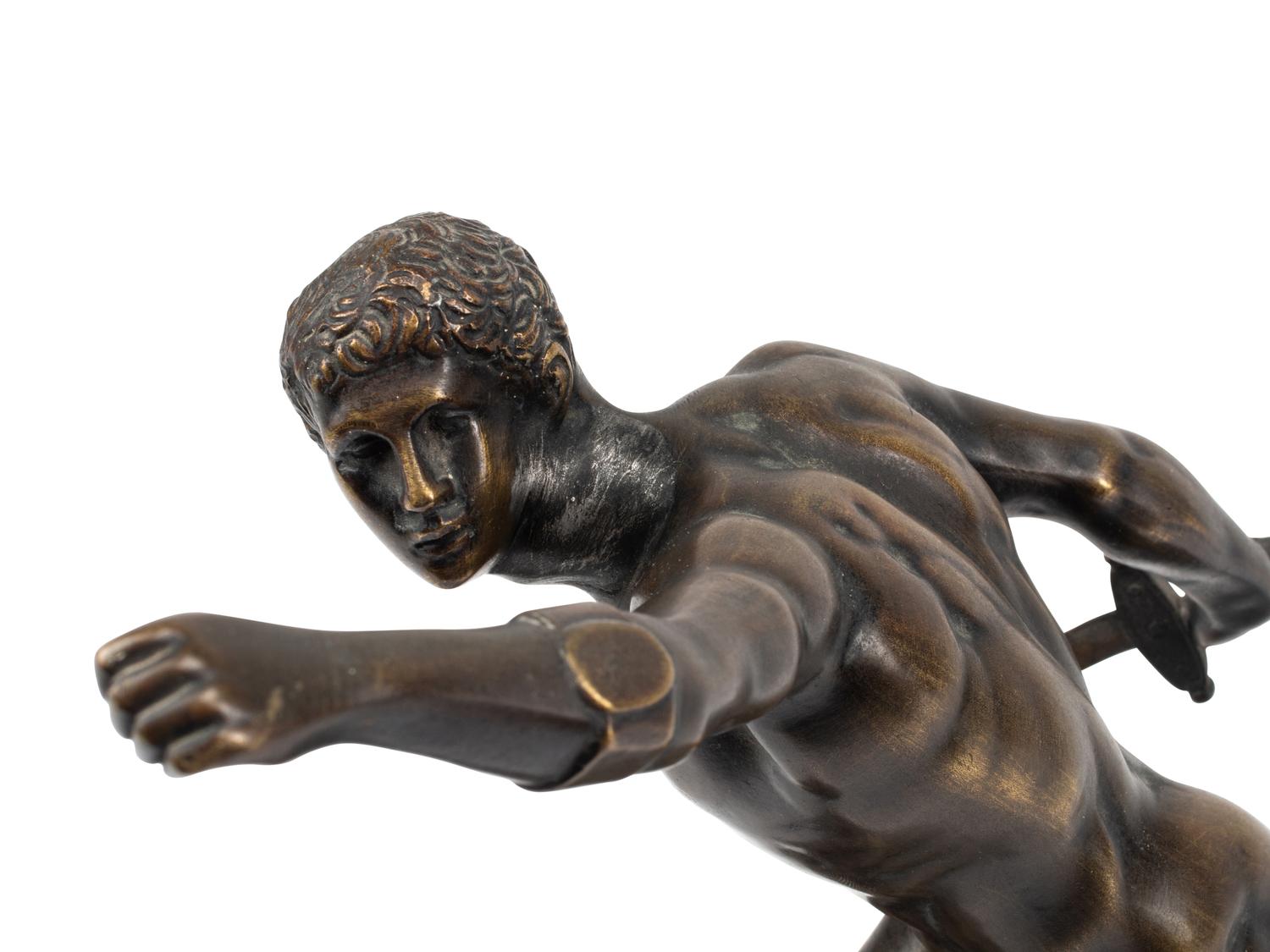 A Grand Tour Bronze Figure on a Marble Base