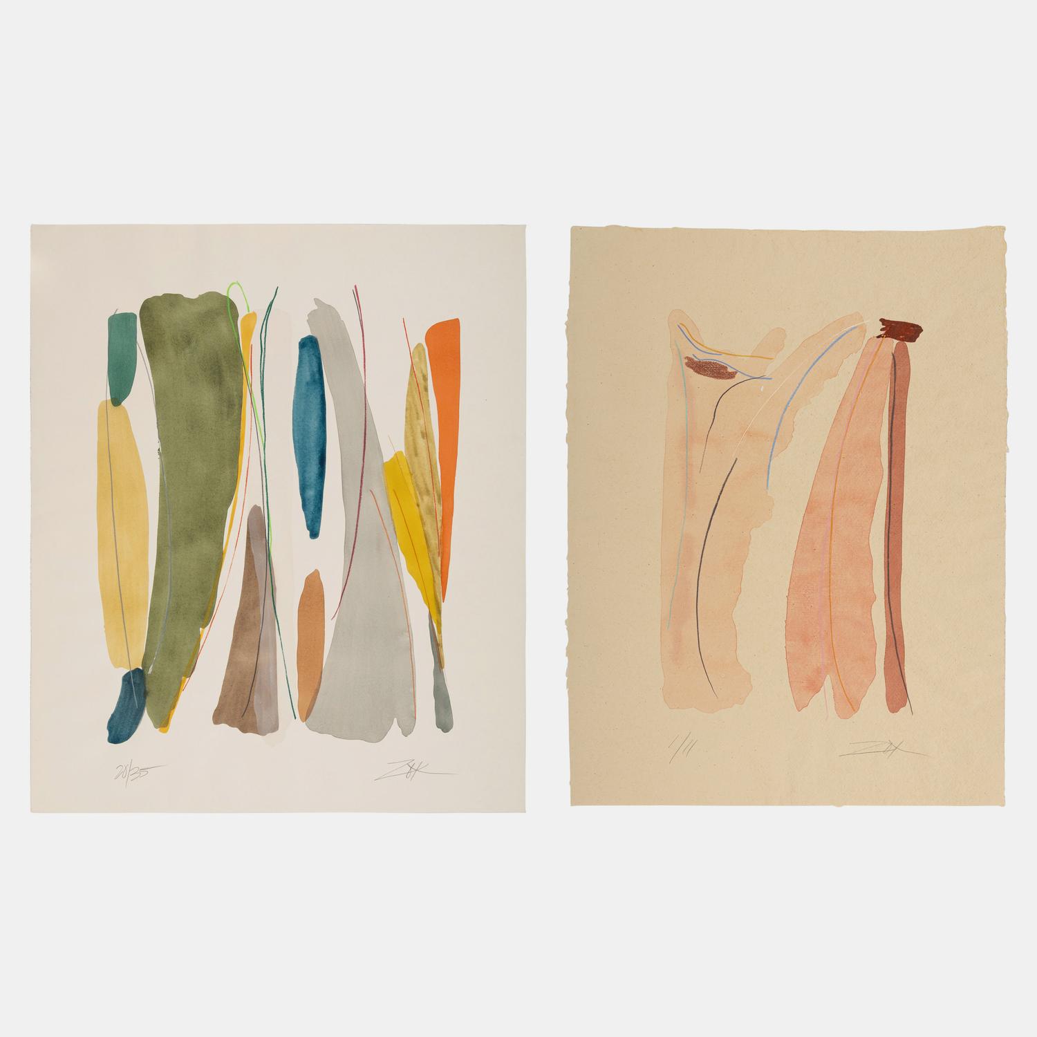 Prussian Blue and Untitled (Pink Abstract) (two works), 1978