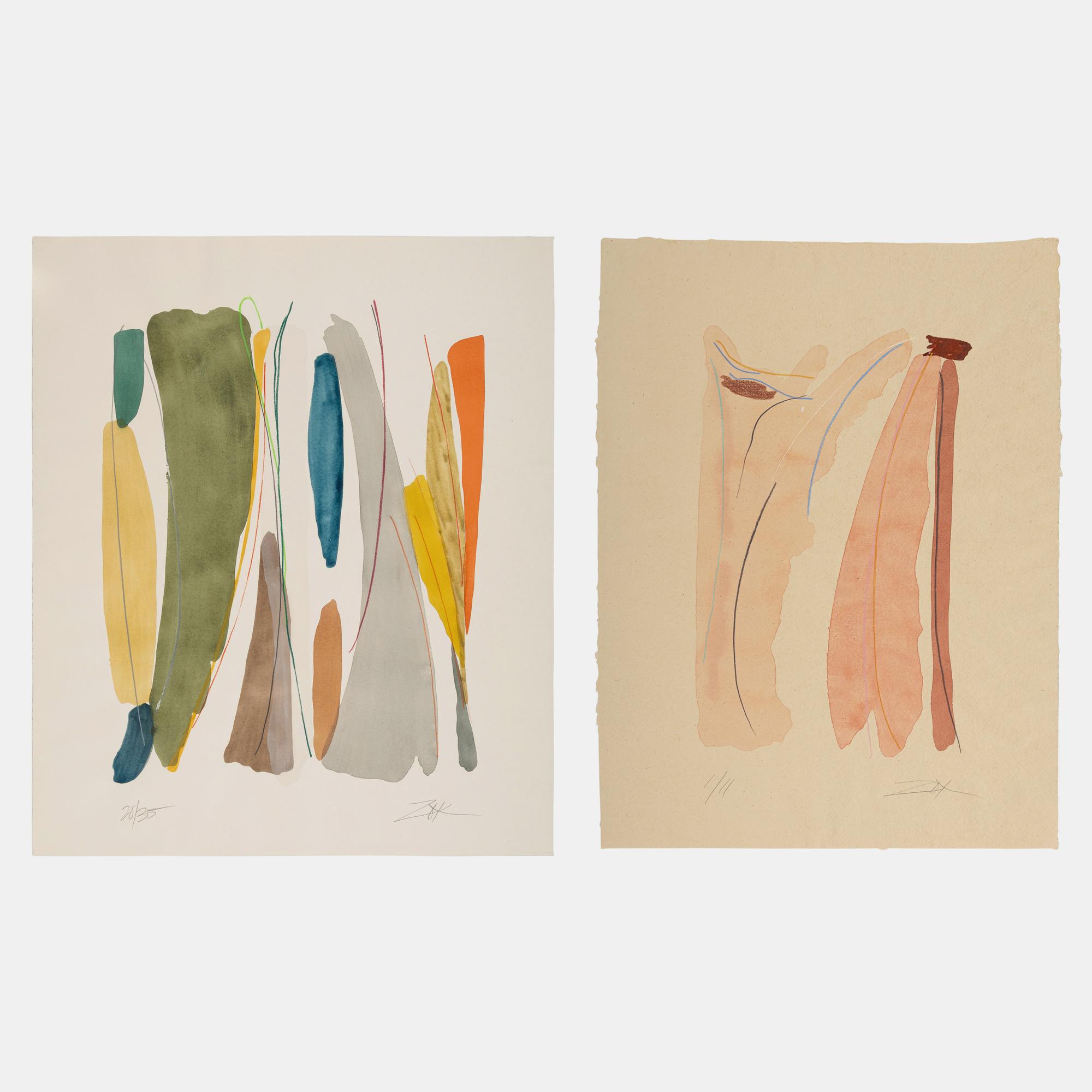 Prussian Blue and Untitled (Pink Abstract) (two works), 1978