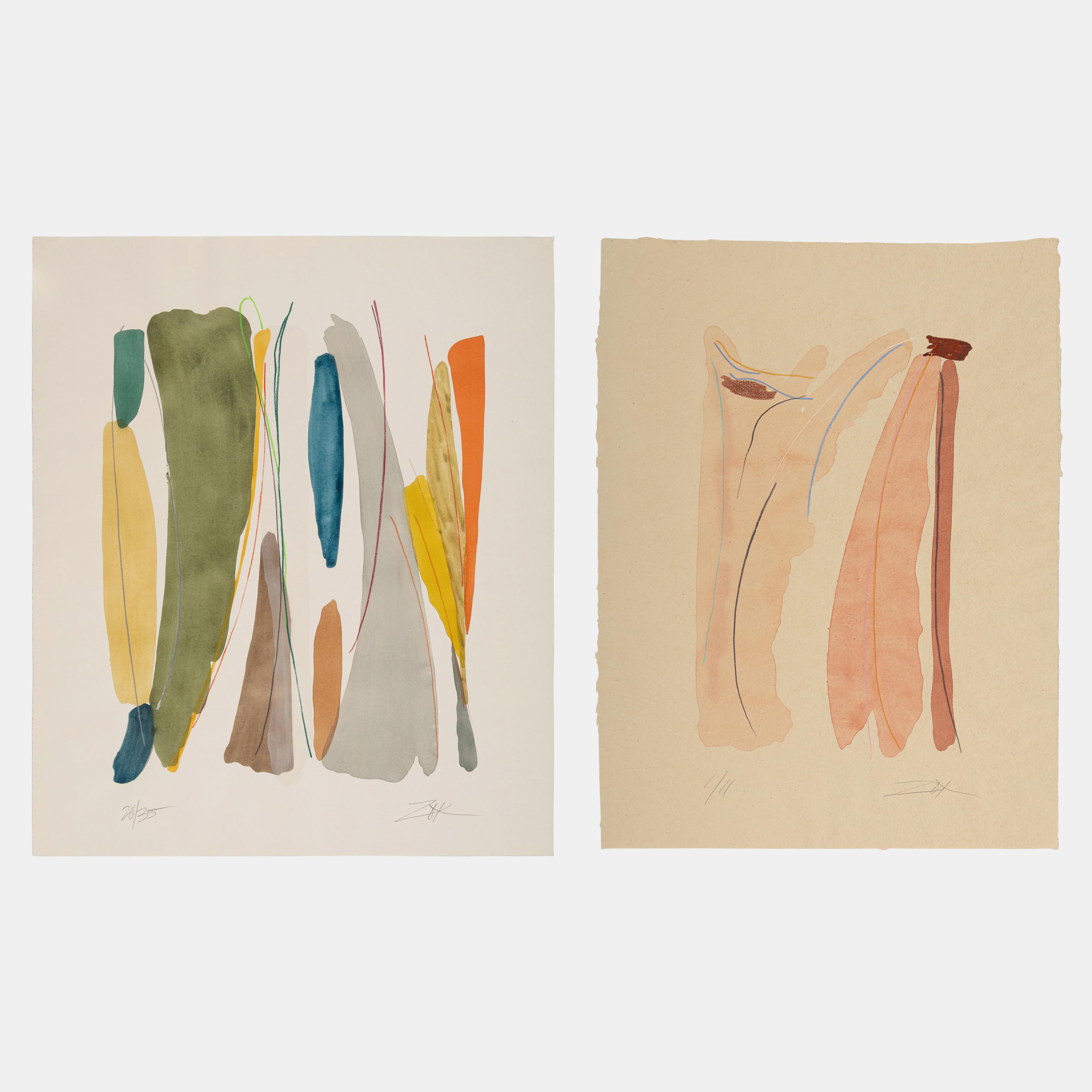 Prussian Blue and Untitled (Pink Abstract) (two works), 1978