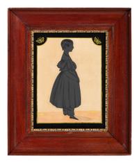 A Gouache Full Length Silhouette of a Girl