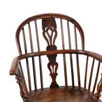 A Set of Six Yew and Elm Windsor Chairs