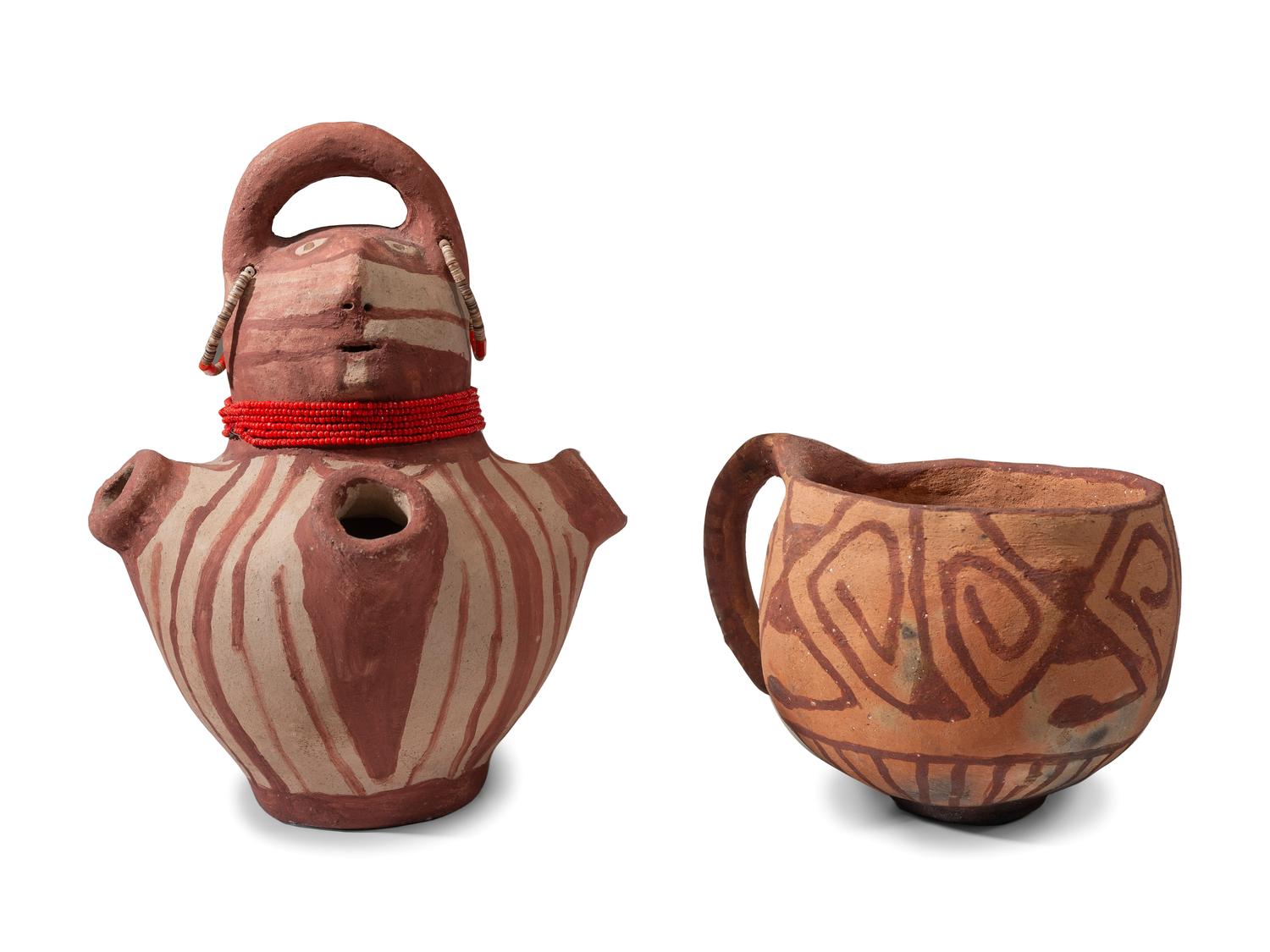 Pottery Effigy Vessel, PLUS Coffee Mug