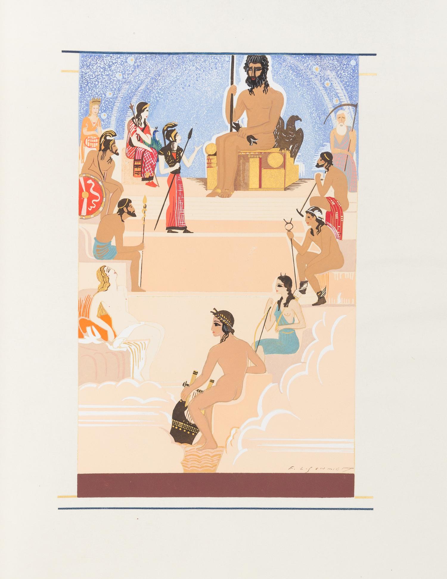 SCHMIED, François-Louis, illustrator. HOMER. Paris: La Compagnie des Bibliophiles de l'Automobile–Club de France, 1930.