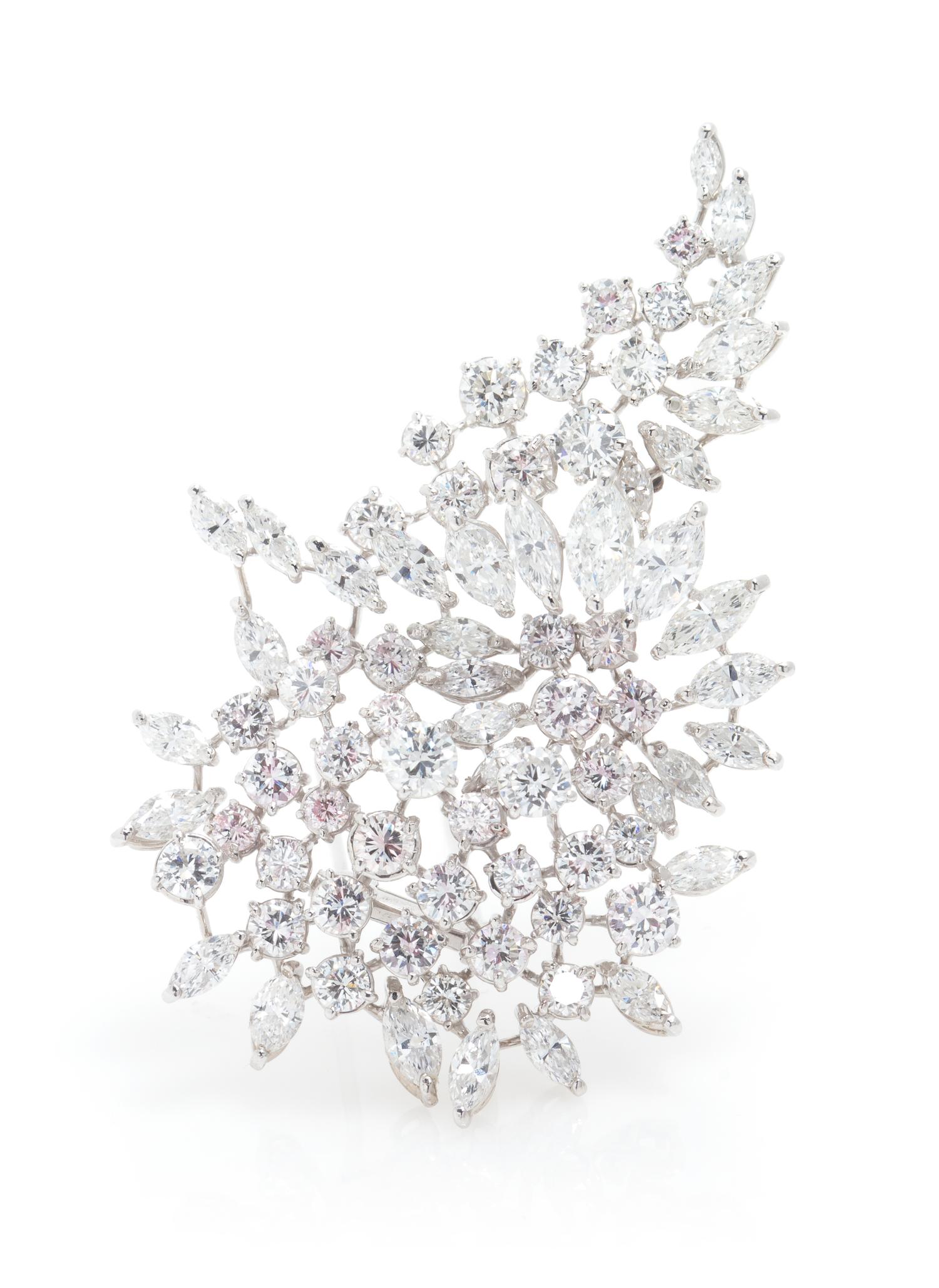 A Platinum and Diamond Spray Brooch, 15.60 dwts.