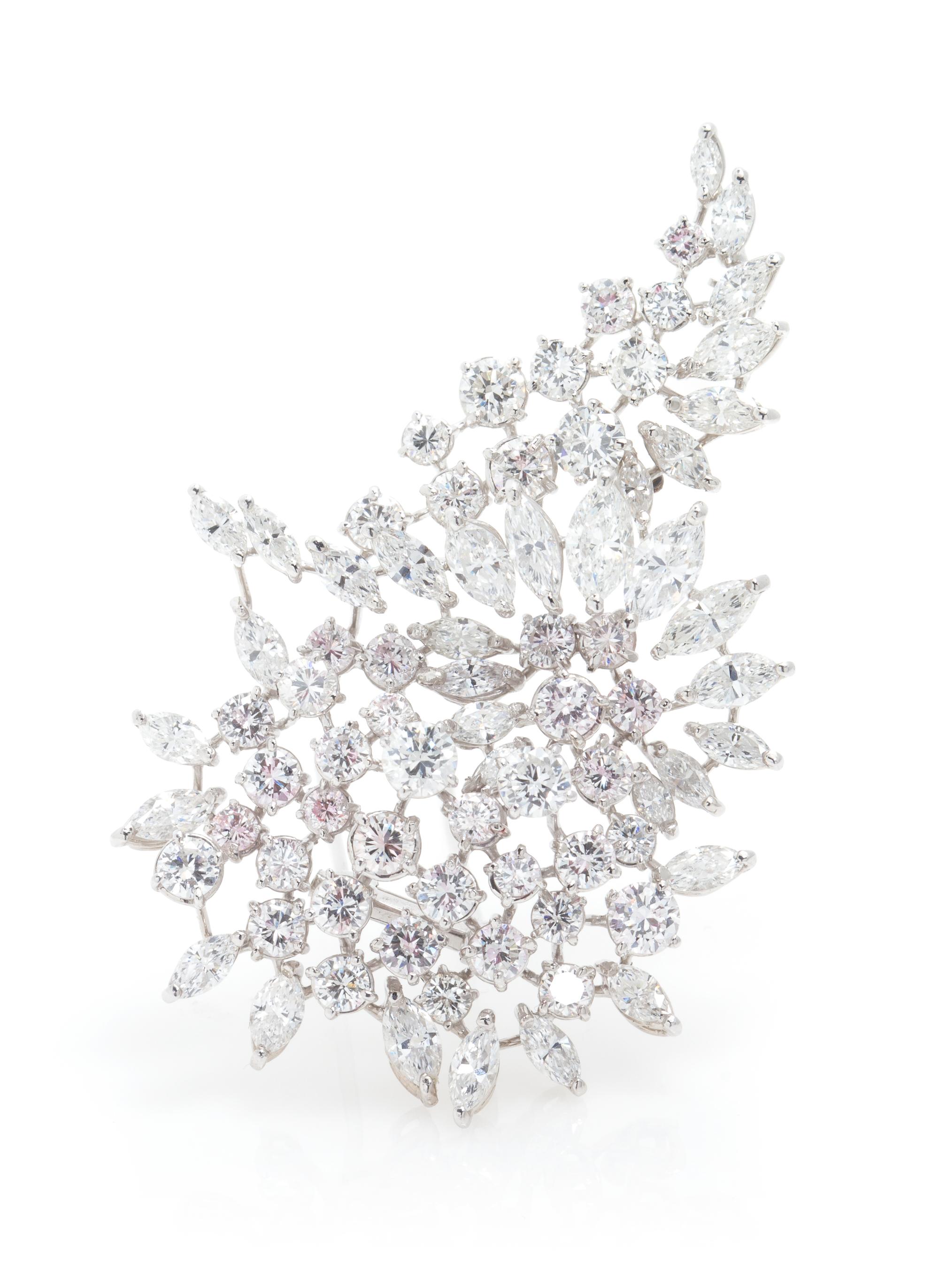 A Platinum and Diamond Spray Brooch, 15.60 dwts.