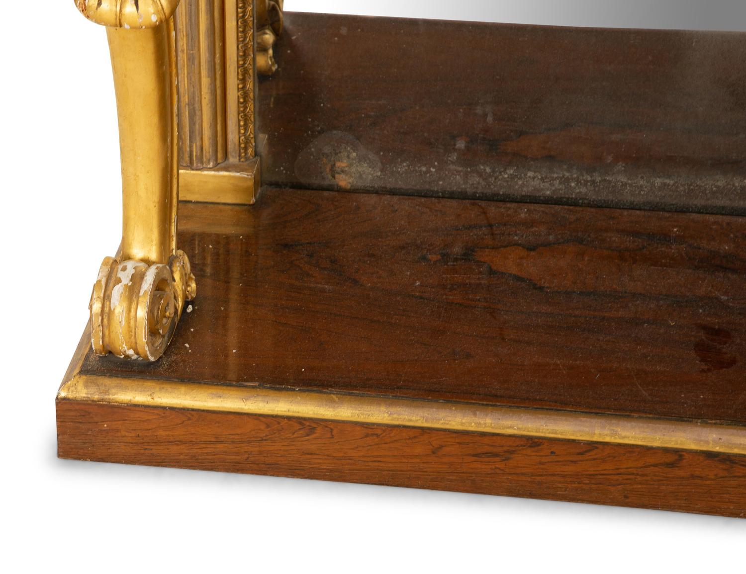 A Pair of Louis XVI Style Painted and Parcel Gilt Marble Top Console Tables