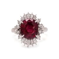 SPINEL AND DIAMOND RING
