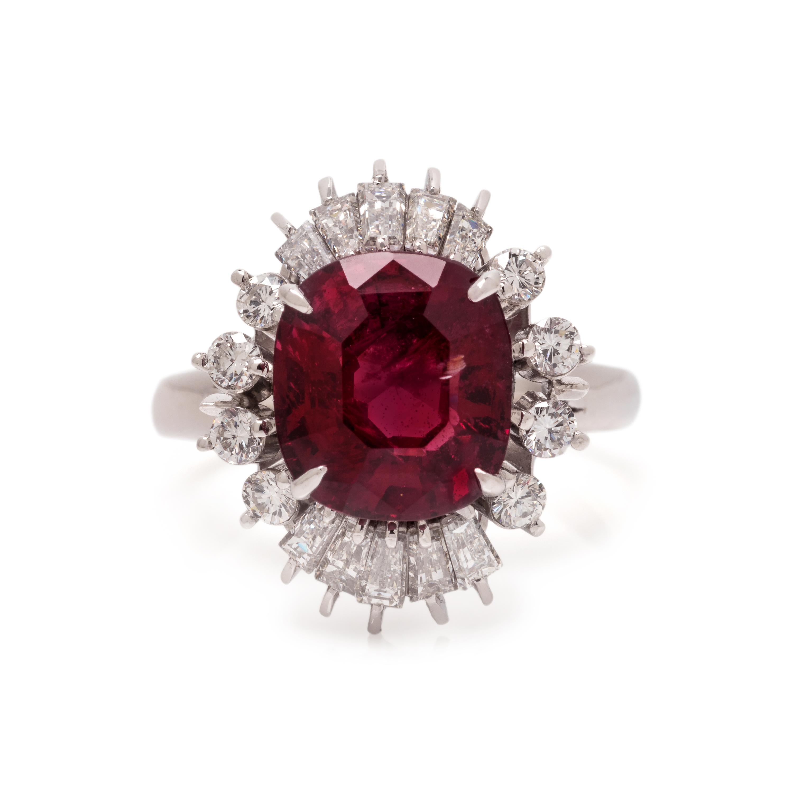 SPINEL AND DIAMOND RING