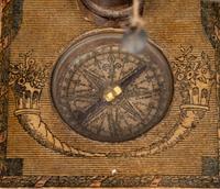A German Fruitwood and Brass Polyhedral Portable Cube Sundial