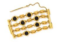 A Gianni Versace Four Strand Greco Link Bracelet, 7.5" x 3.25".