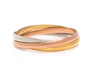 CARTIER, TRICOLOR GOLD 'TRINITY' BANGLE BRACELET