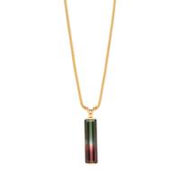 WATERMELON TOURMALINE AND YELLOW GOLD PENDANT/NECKLACE